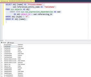 How to Find Table Used in Stored Procedure in SQL Server - MSSQL Query