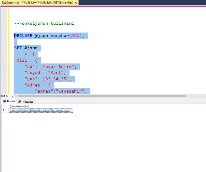 Function That Converts JSON Data to XML in SQL Server