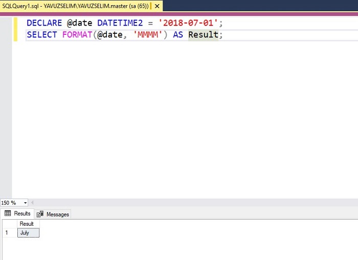 Get the Month Name from a Date in SQL Server