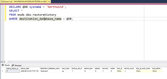 Finding When Backup Was Restored in SQL Server