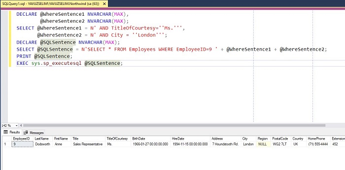 Dynamic Where Query in SQL Server