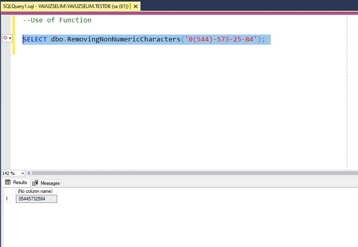 Function to Clear Non-Numeric Characters in SQL Server