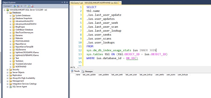 Listing Updated Tables in SQL Server