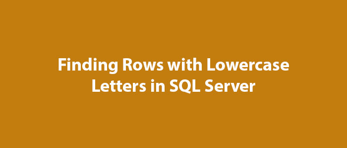 Finding Rows With Lowercase Letters In SQL Server MSSQL Query