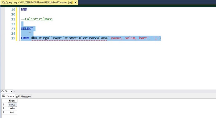 Function to Split Text Containing Comma Separated Words in SQL Server