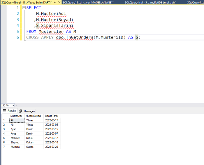 Using CROSS APPLY in SQL Server