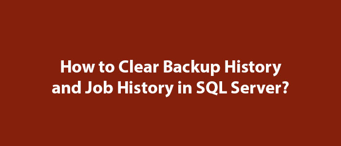 How to Clear Backup History and Job History in SQL Server